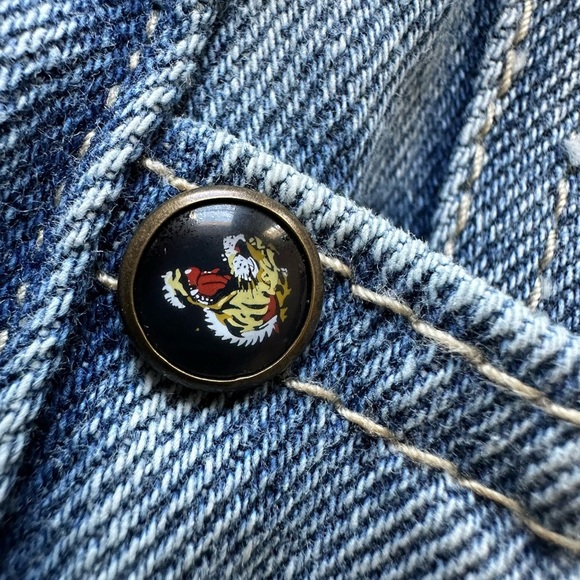 Ed Hardy Baggy Jeans Light Wash Sz 30 Full Print Back Side Y2K 90s Vibes, Rare - Picture 8 of 12